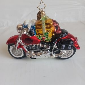 Red Motorcycle Holiday Ornament